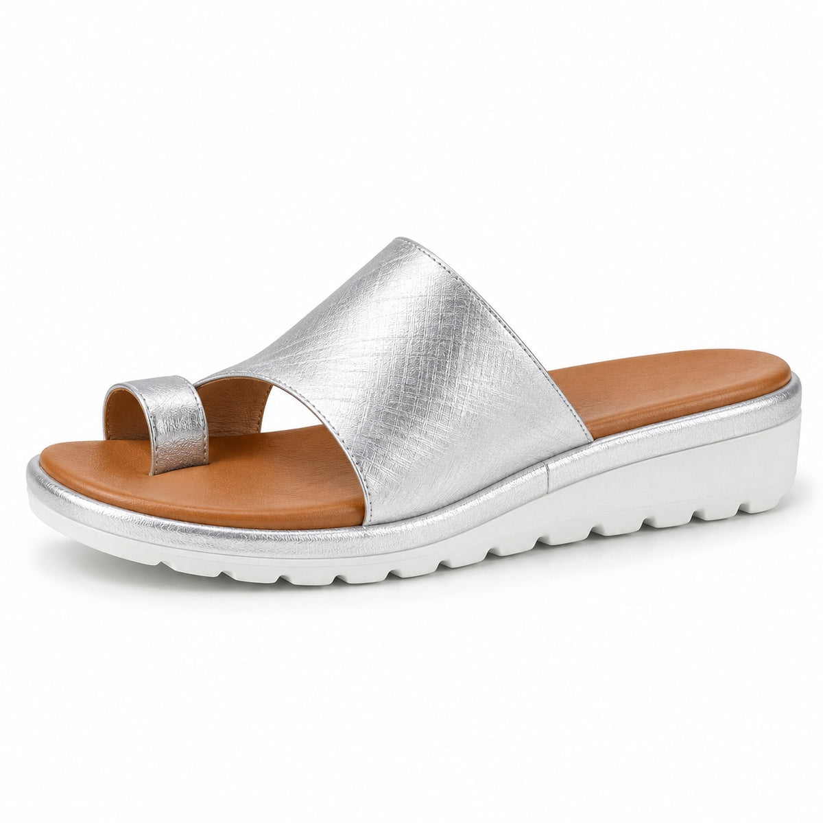 Frankie – Unisex Comfortable Sandals in Silver White