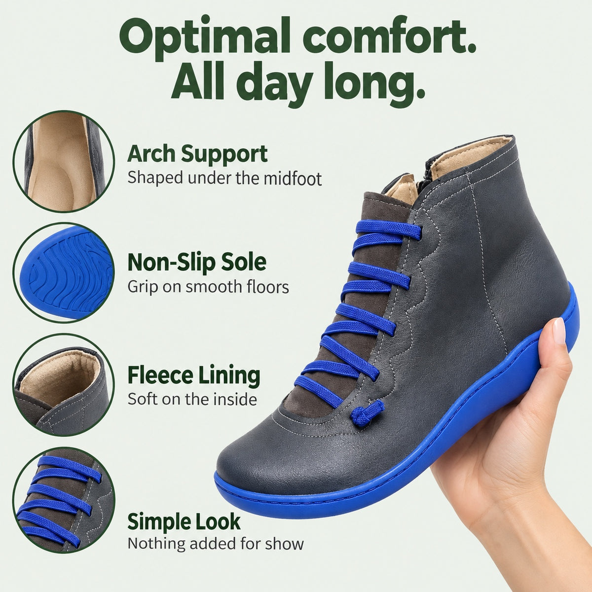 Freda – Women's Comfort Boots, features