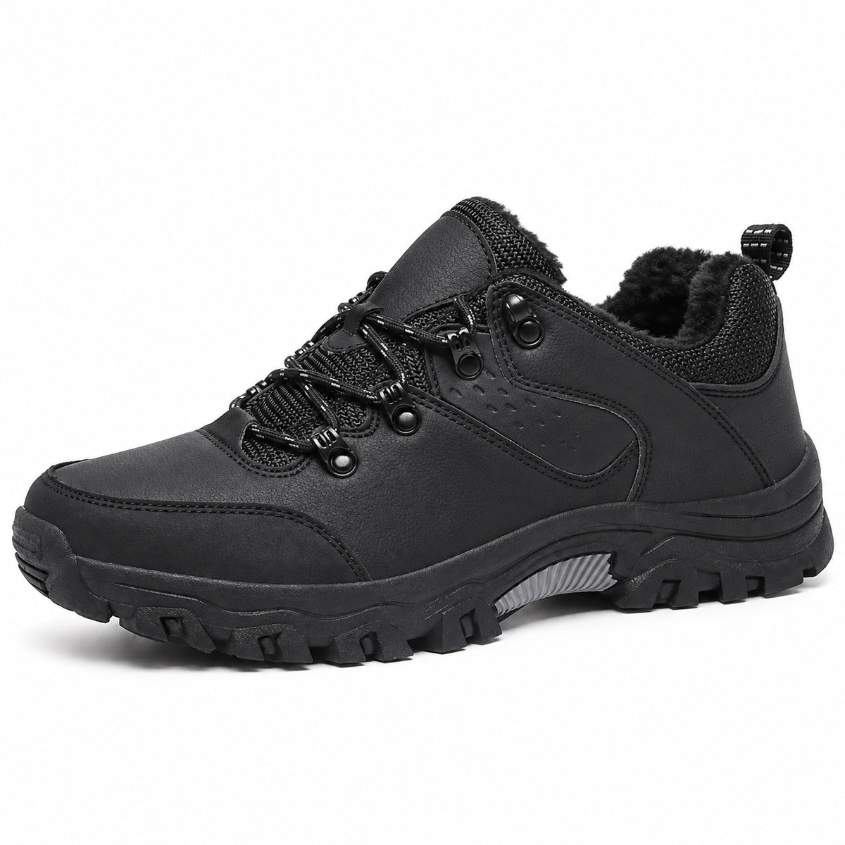 Frederick – Men's Non-Slip Sneakers in Black (Plush Lining)