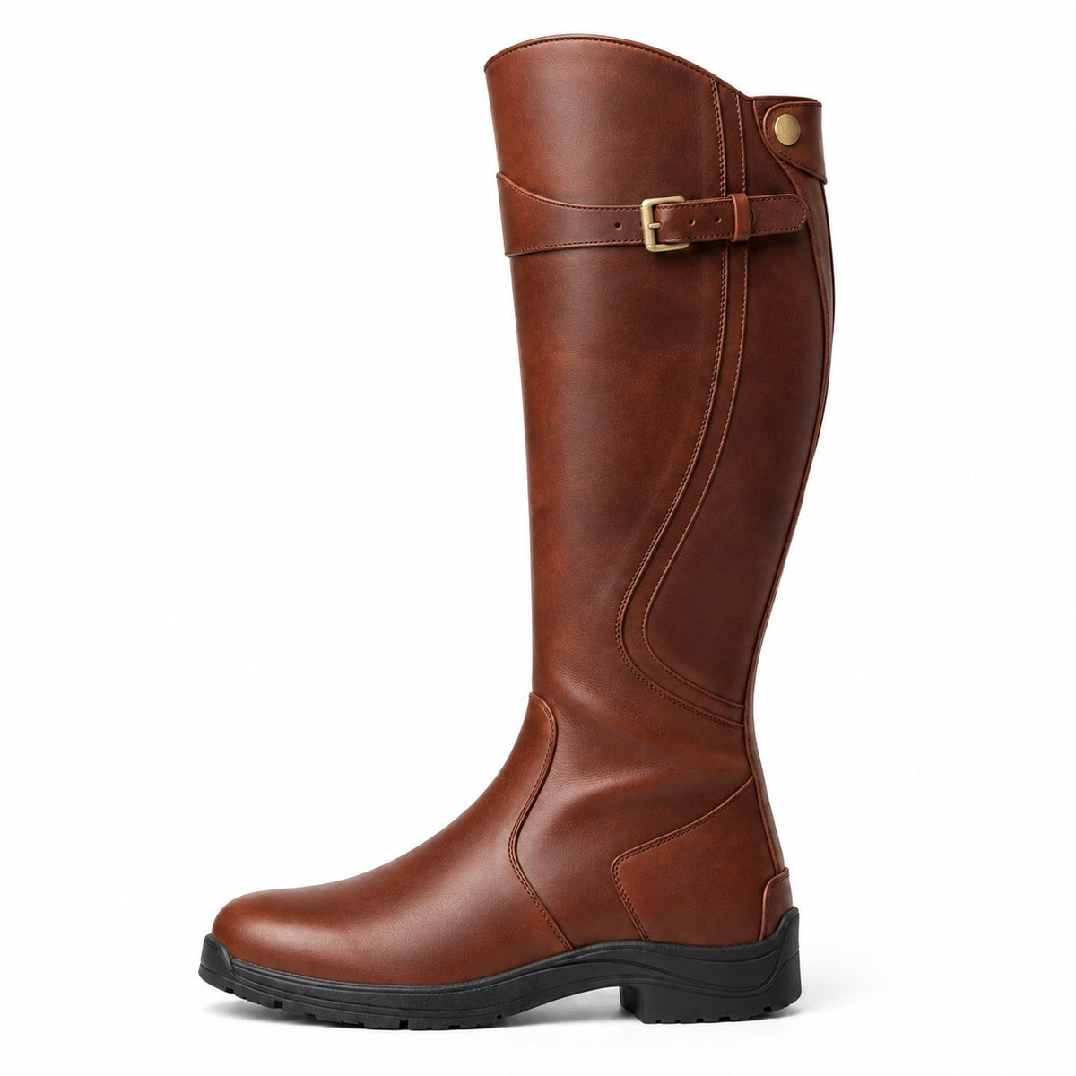 Fuller – Unisex Wide Calf Boots in Brown