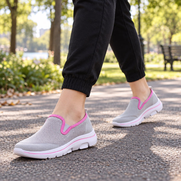 Geneva – Women's Wide Toe Box Sneakers, worn on a walk