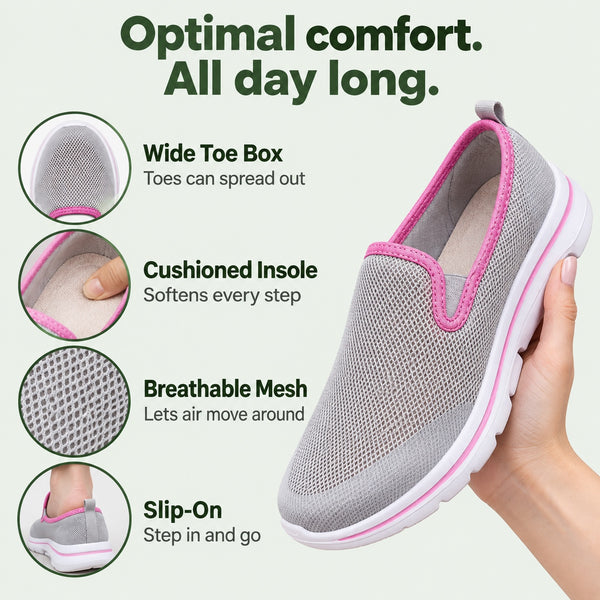 Geneva – Women's Wide Toe Box Sneakers, features