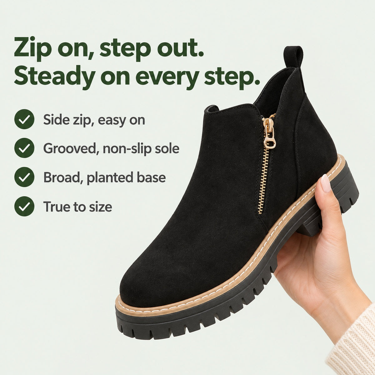 Glenda – Women's Comfort Boots, key benefits
