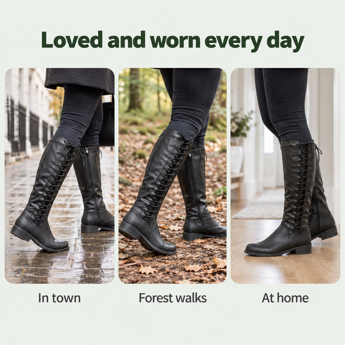 Gloria – Women's Wide Calf Boots, worn every day