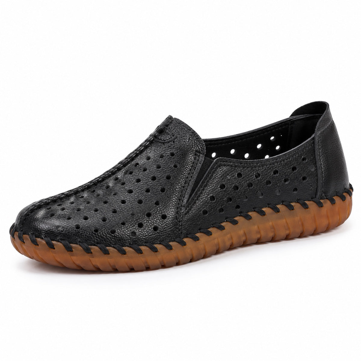 Goodman – Unisex Wide Toe Box Shoes in Black hollow