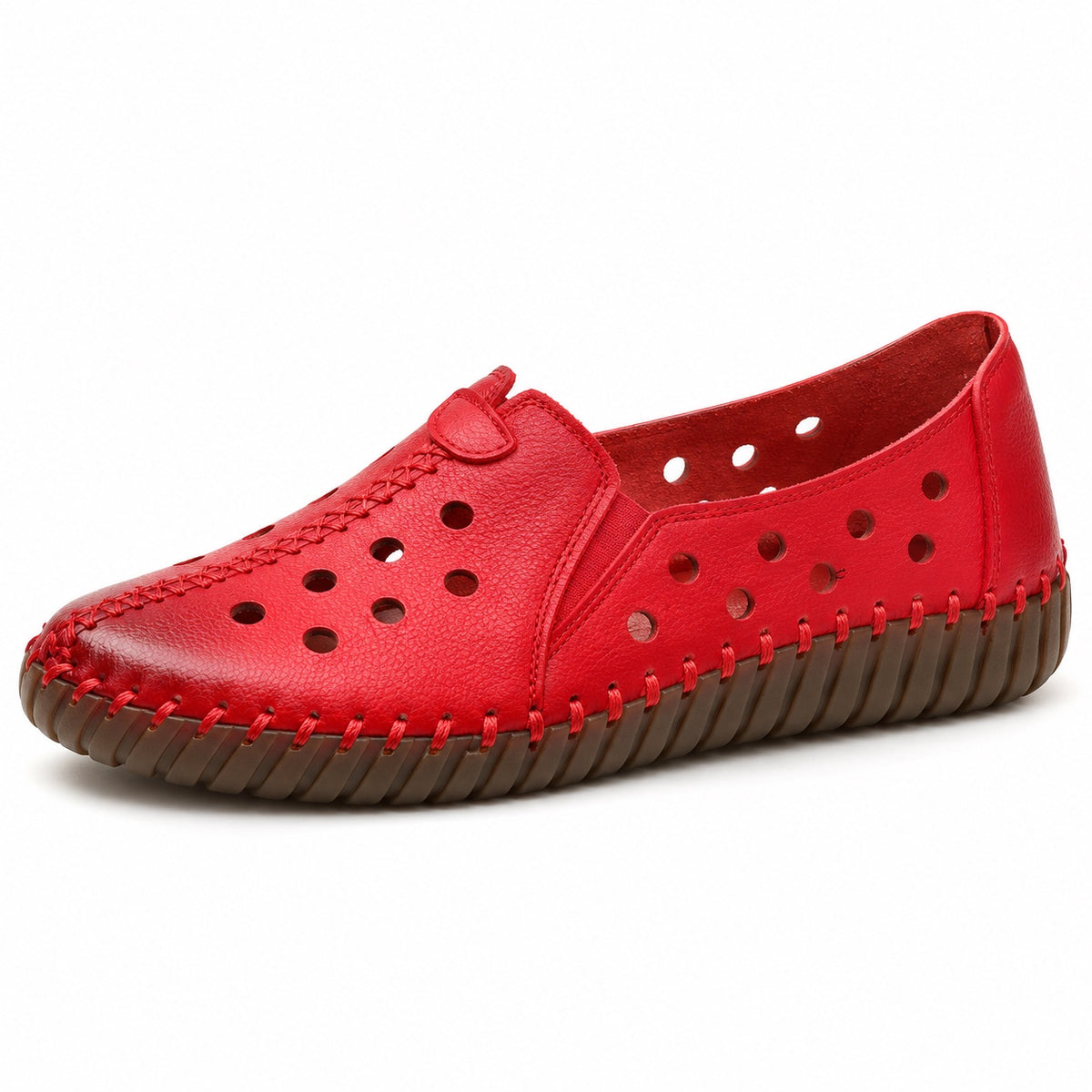 Goodman – Unisex Wide Toe Box Shoes in Red hollowed