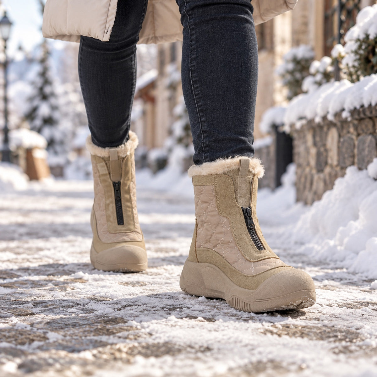 Harmon – Unisex Comfort Boots, worn on a walk
