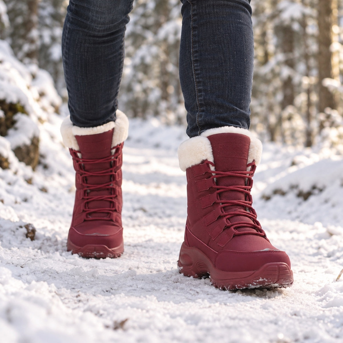 Harriet – Women's Wide Calf Boots, worn on a walk