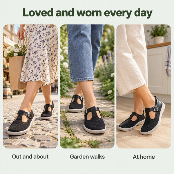 Helen – Women's Wide Toe Box Flats, worn every day