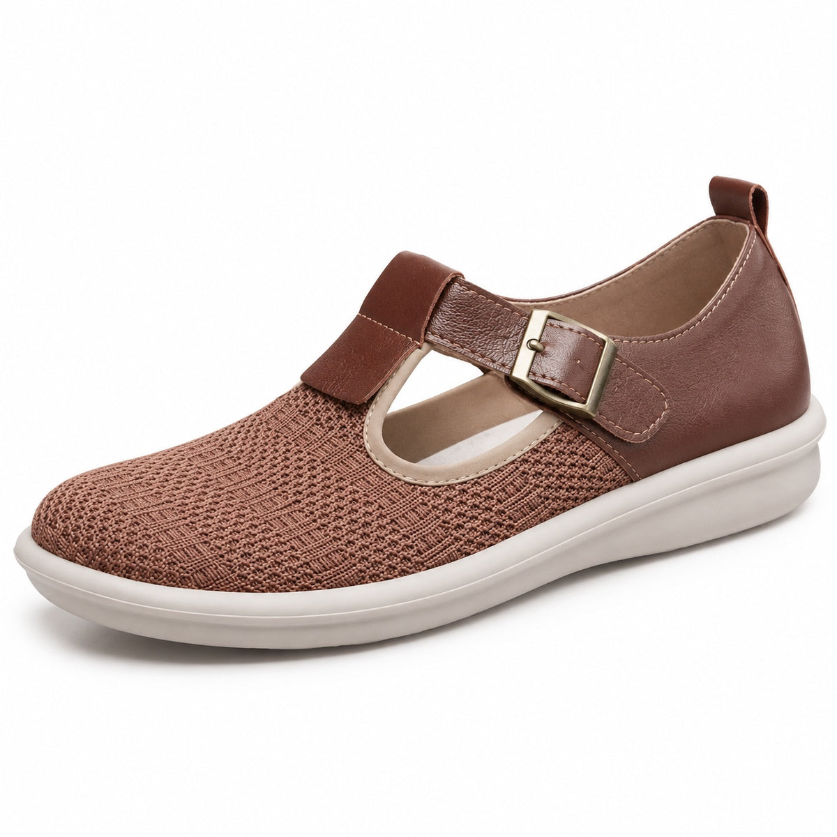Helen – Women's Wide Toe Box Flats in Dark Brown