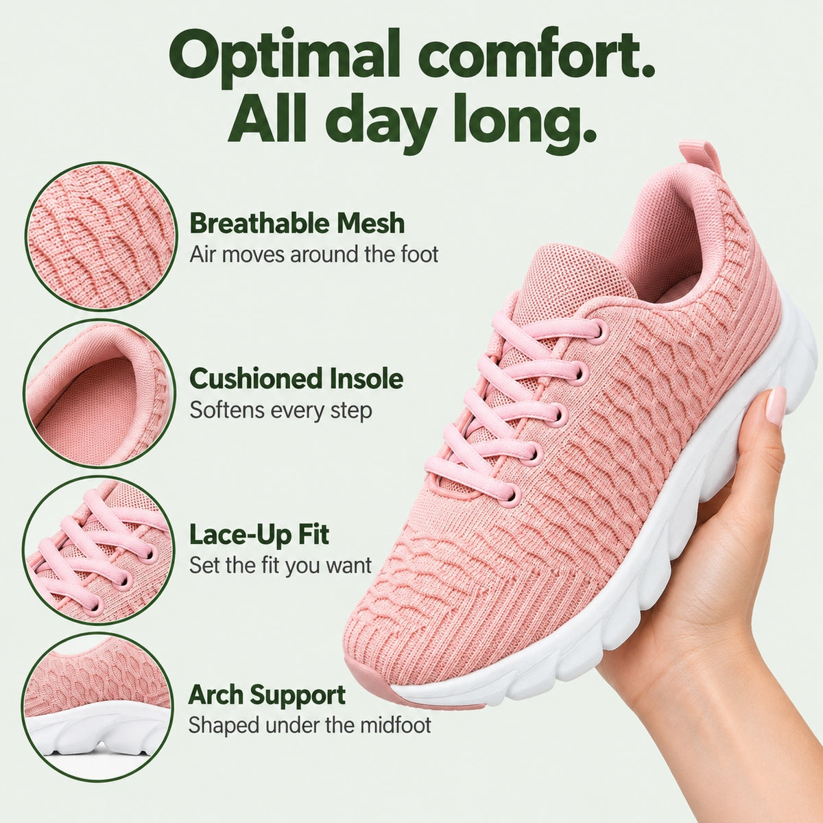 Henrietta – Women's Arch Support Sneakers, features