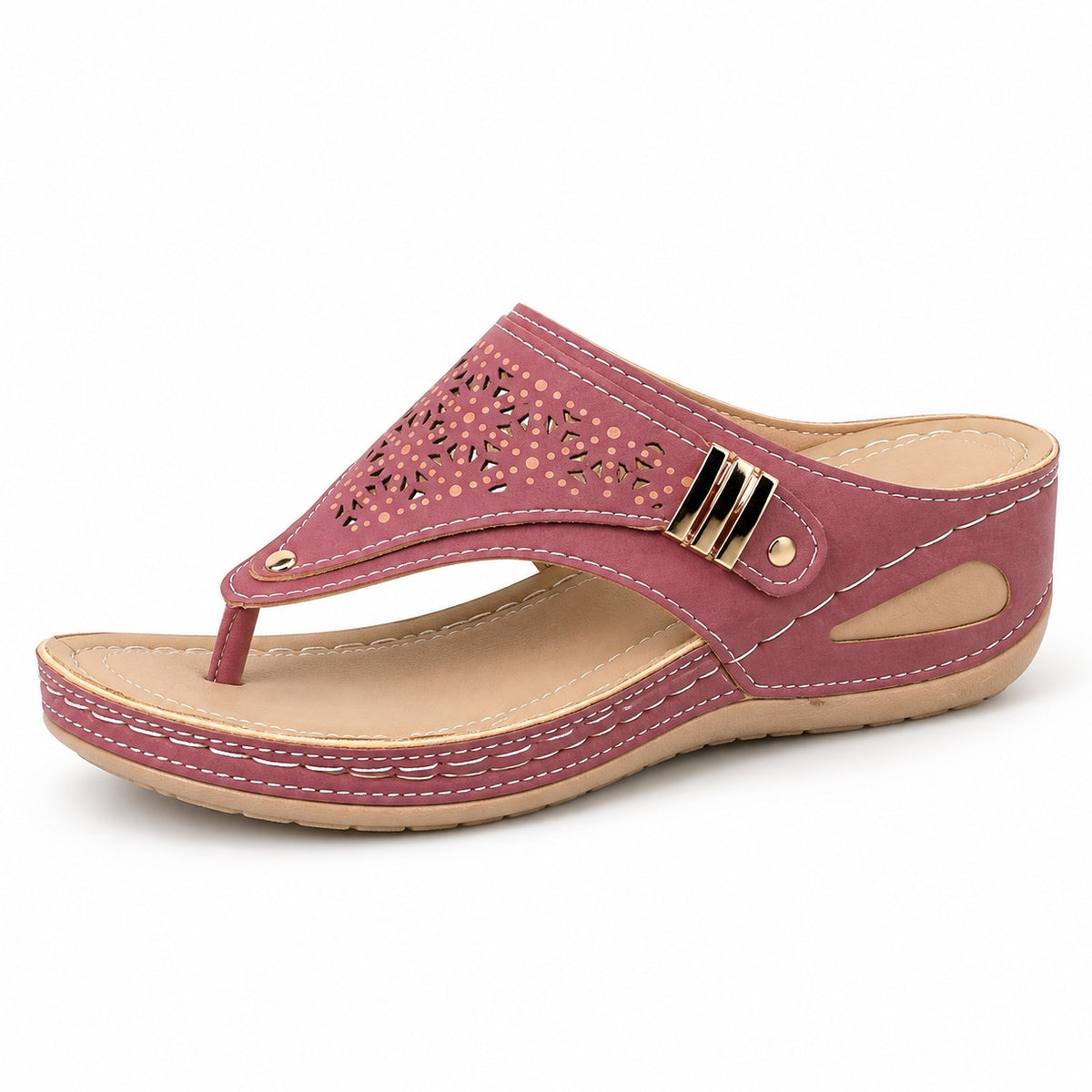 Hubbard – Unisex Wide Toe Box Sandals in Rose Red