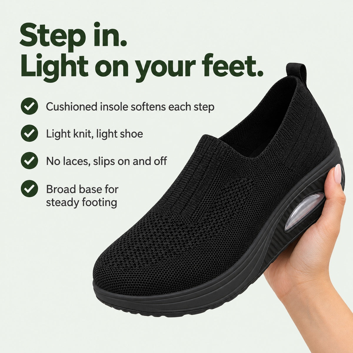 Hugh – Women's Slip-On Sneakers, key benefits