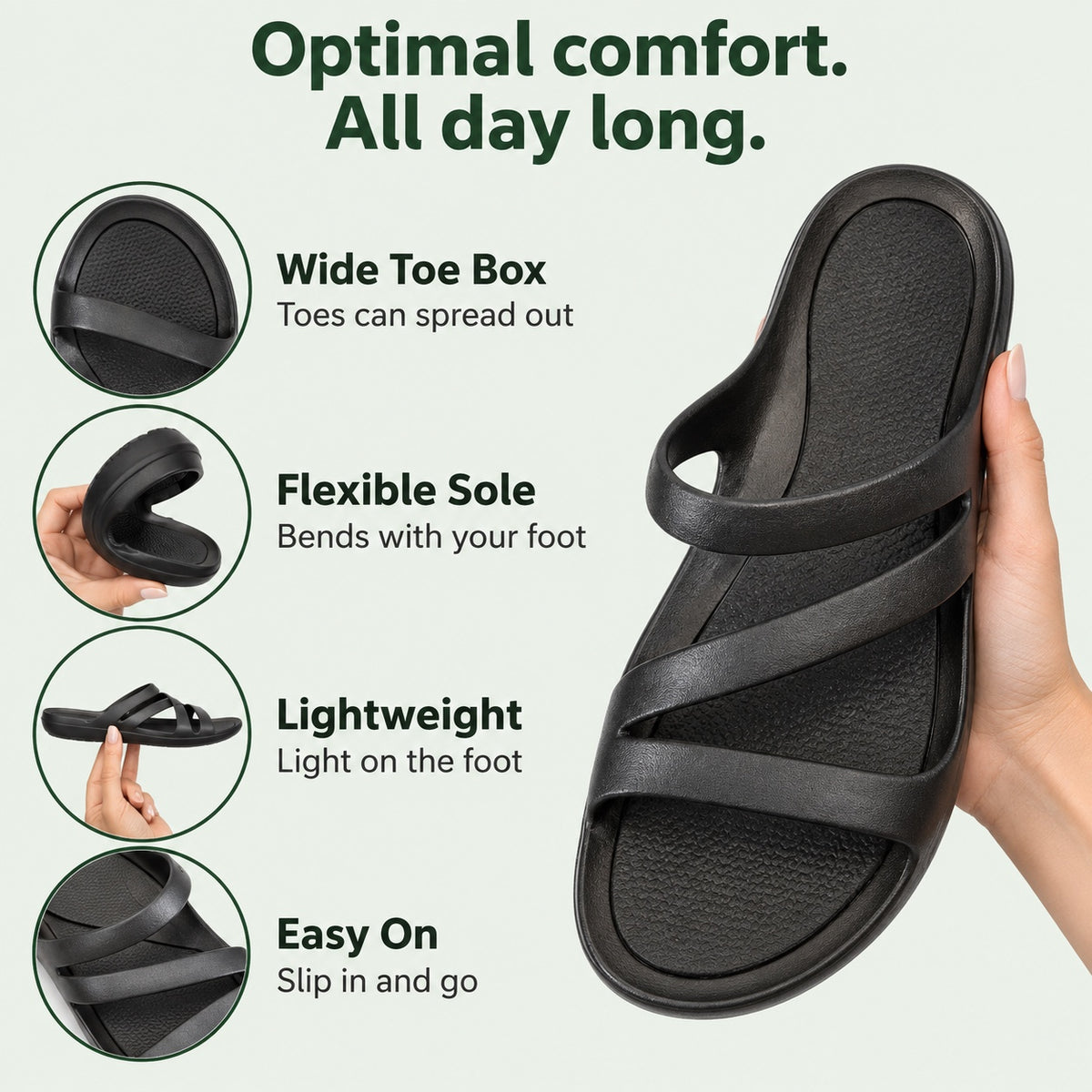 Indigo – Unisex Wide Toe Box Sandals, features