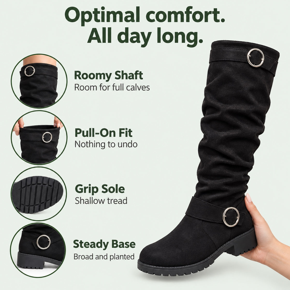Jasmine – Women's Wide Calf Boots, features