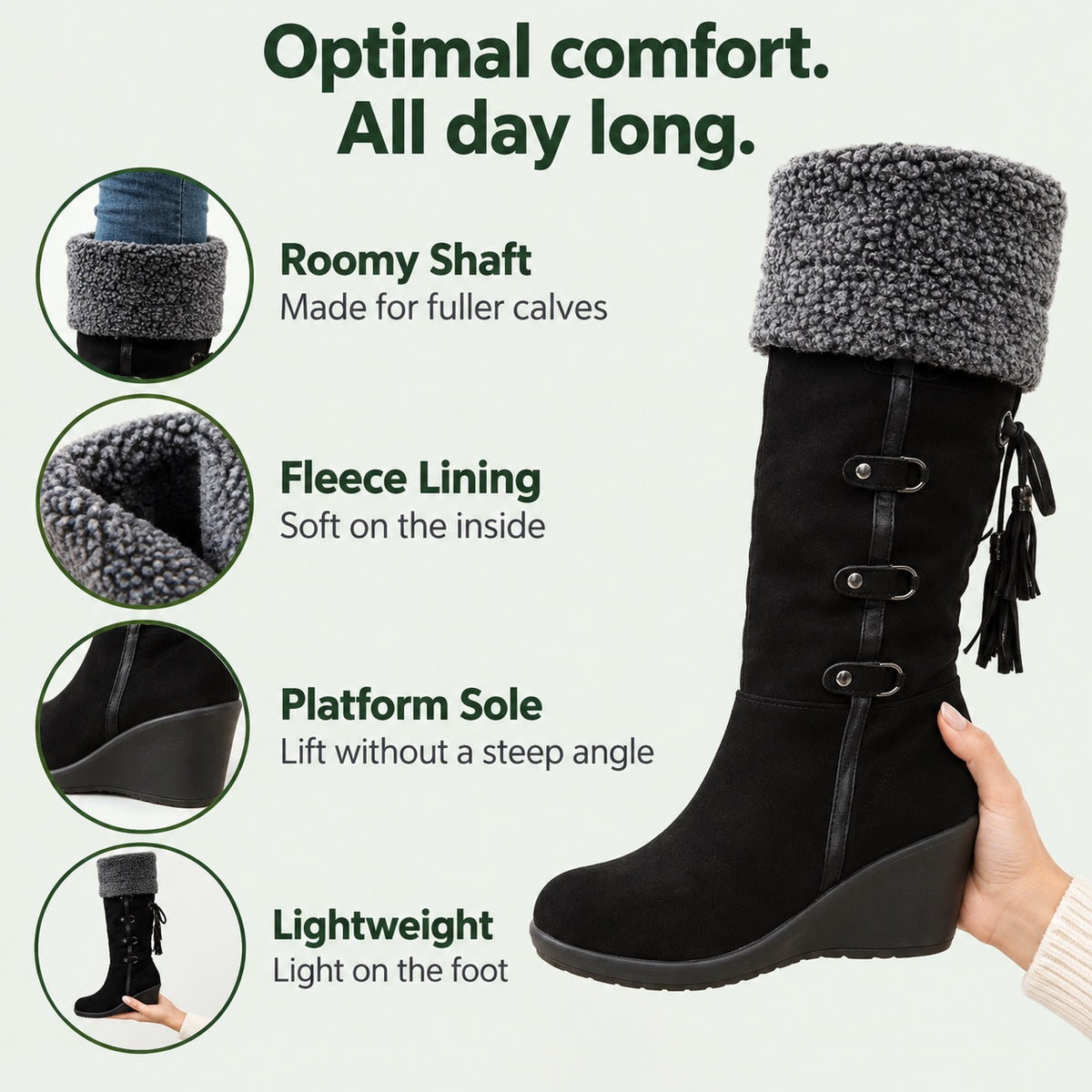 Jill – Women's Wide Calf Boots, features