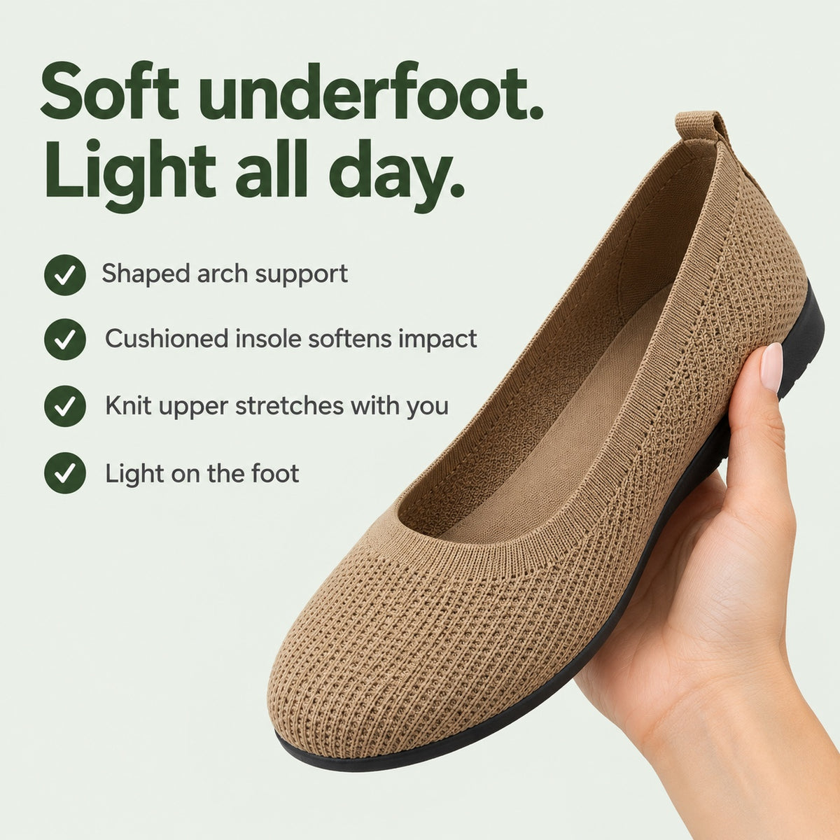 Judith – Women's Plantar Fasciitis Flats, key benefits