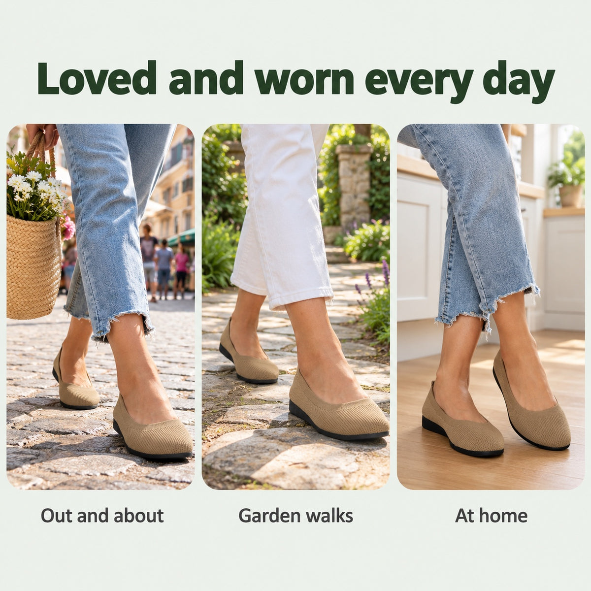 Judith – Women's Plantar Fasciitis Flats, worn every day