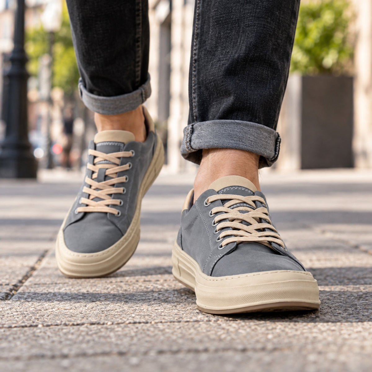 Julius – Men's Walking Sneakers, worn on a walk