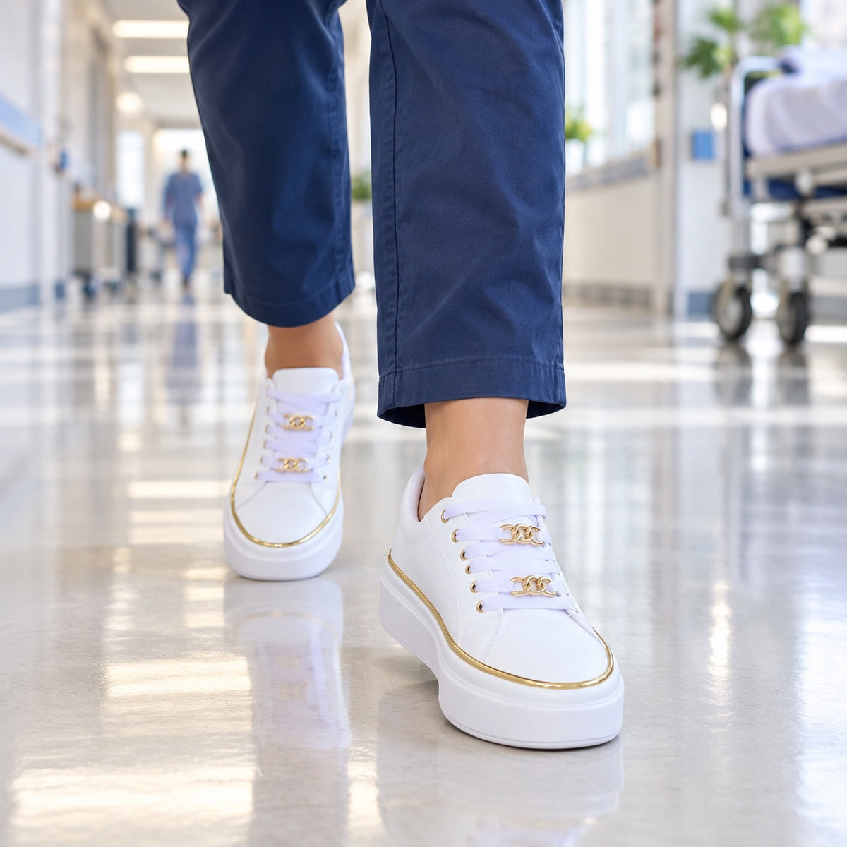 Katie – Women's Nursing Sneakers, worn on a walk