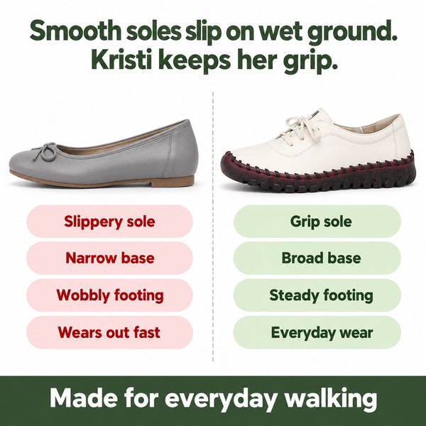 Kristi – Women's Orthopedic Loafers, compared with an ordinary shoe