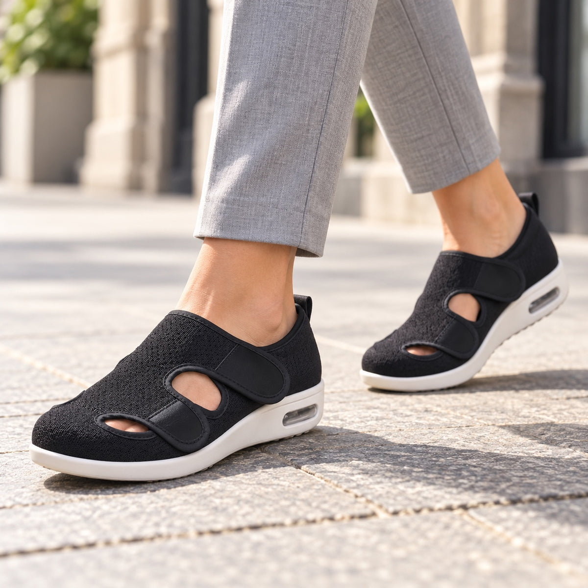 Krystal – Women's Wide Toe Box Shoes, worn on a walk