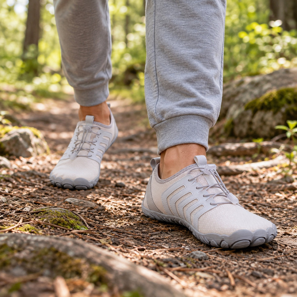 Landon – Unisex Barefoot Shoes, worn on a walk