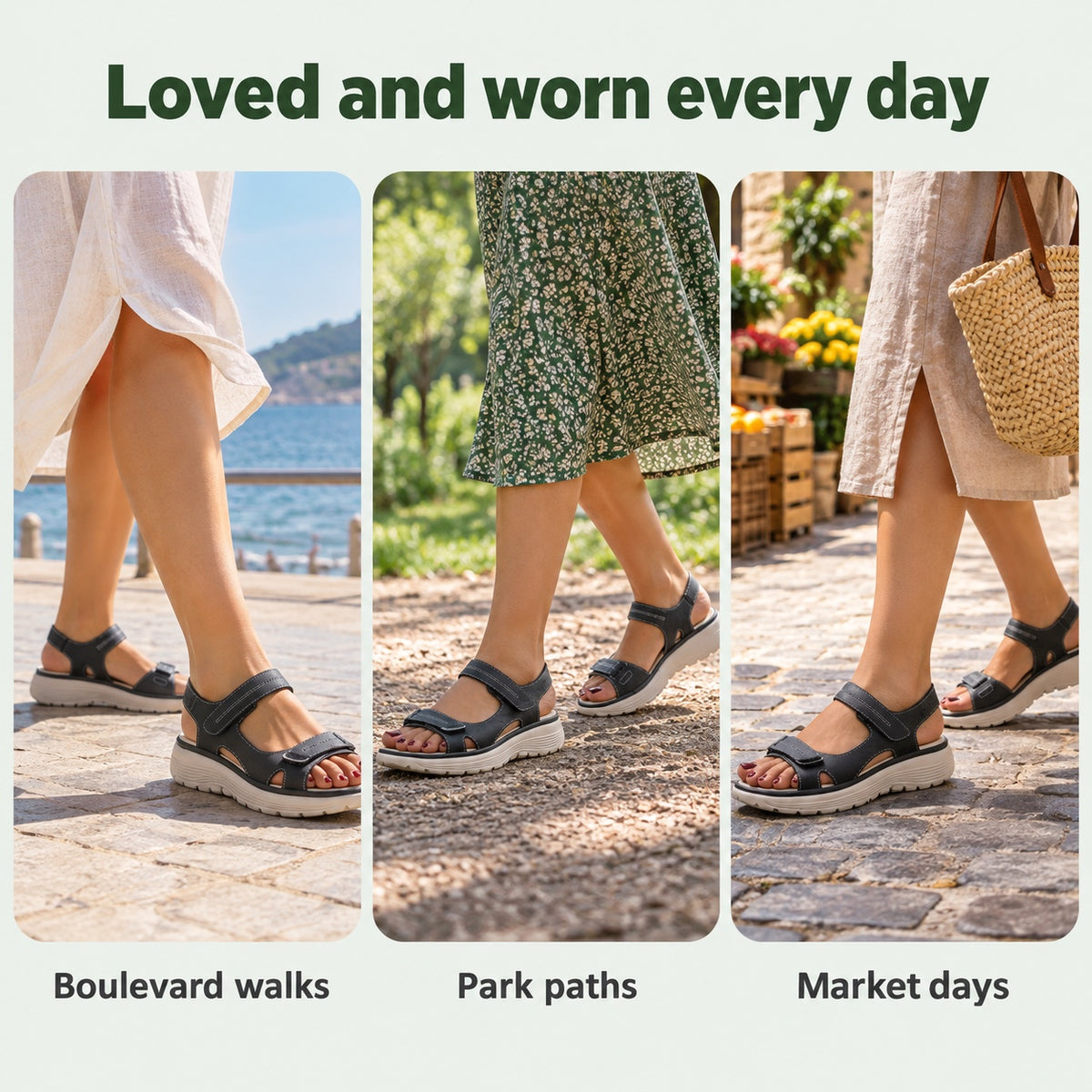 Lawson – Unisex Wide Toe Box Sandals, worn every day