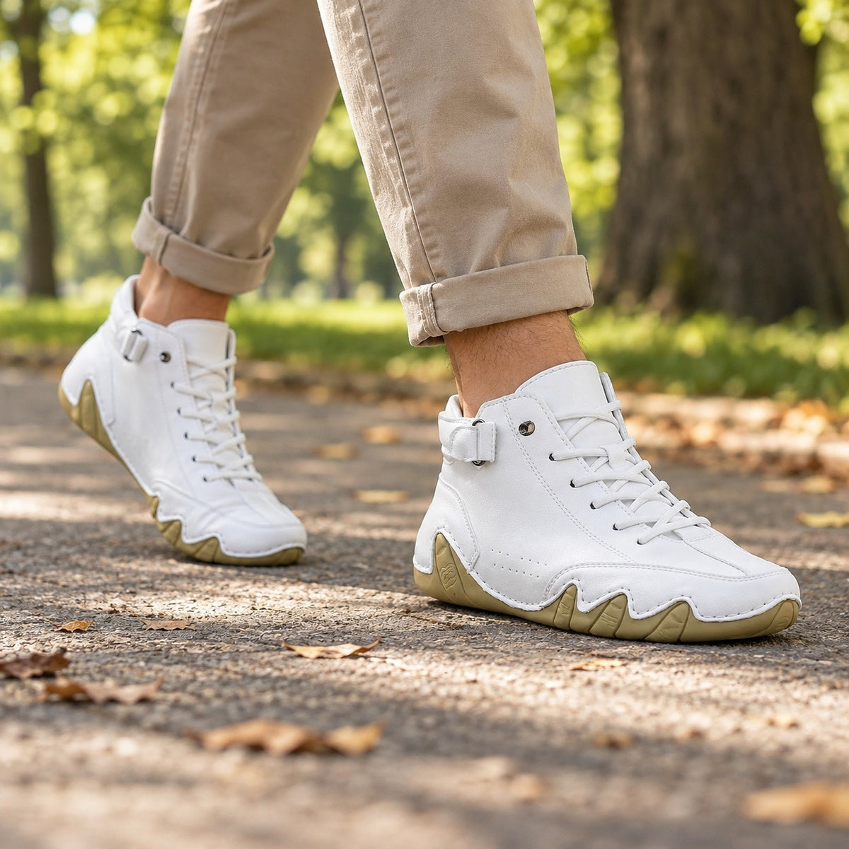 Lennon – Unisex Barefoot Shoes, worn on a walk