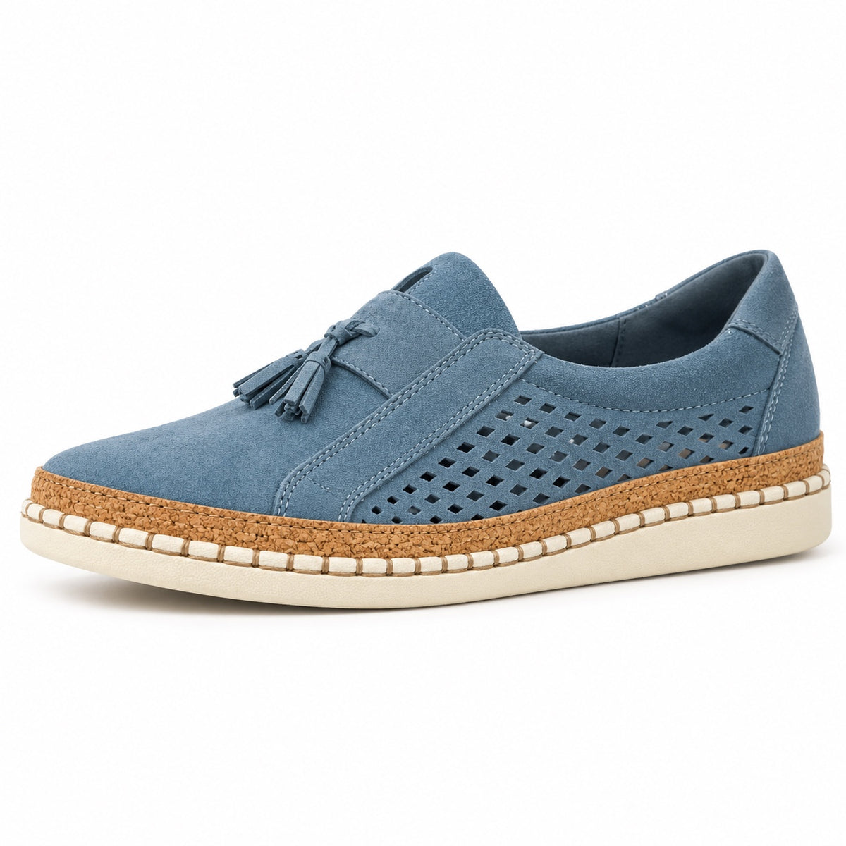 Logan – Unisex Slip-On Sneakers in Dusty Blue