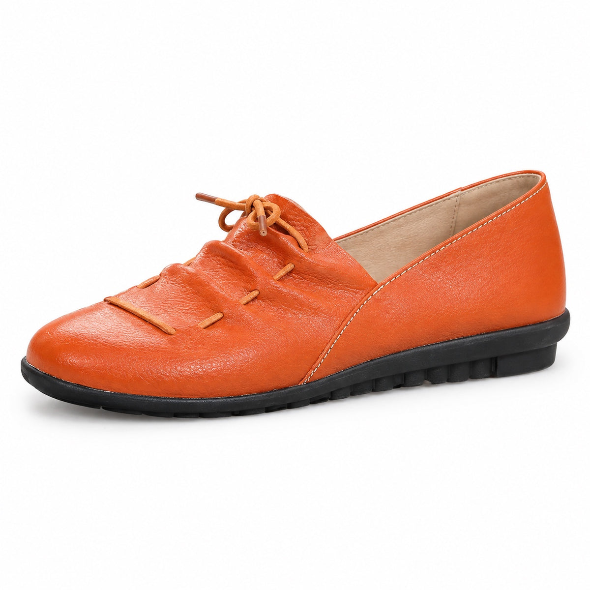 Lucille – Women's Wide Toe Box Loafers in Orange