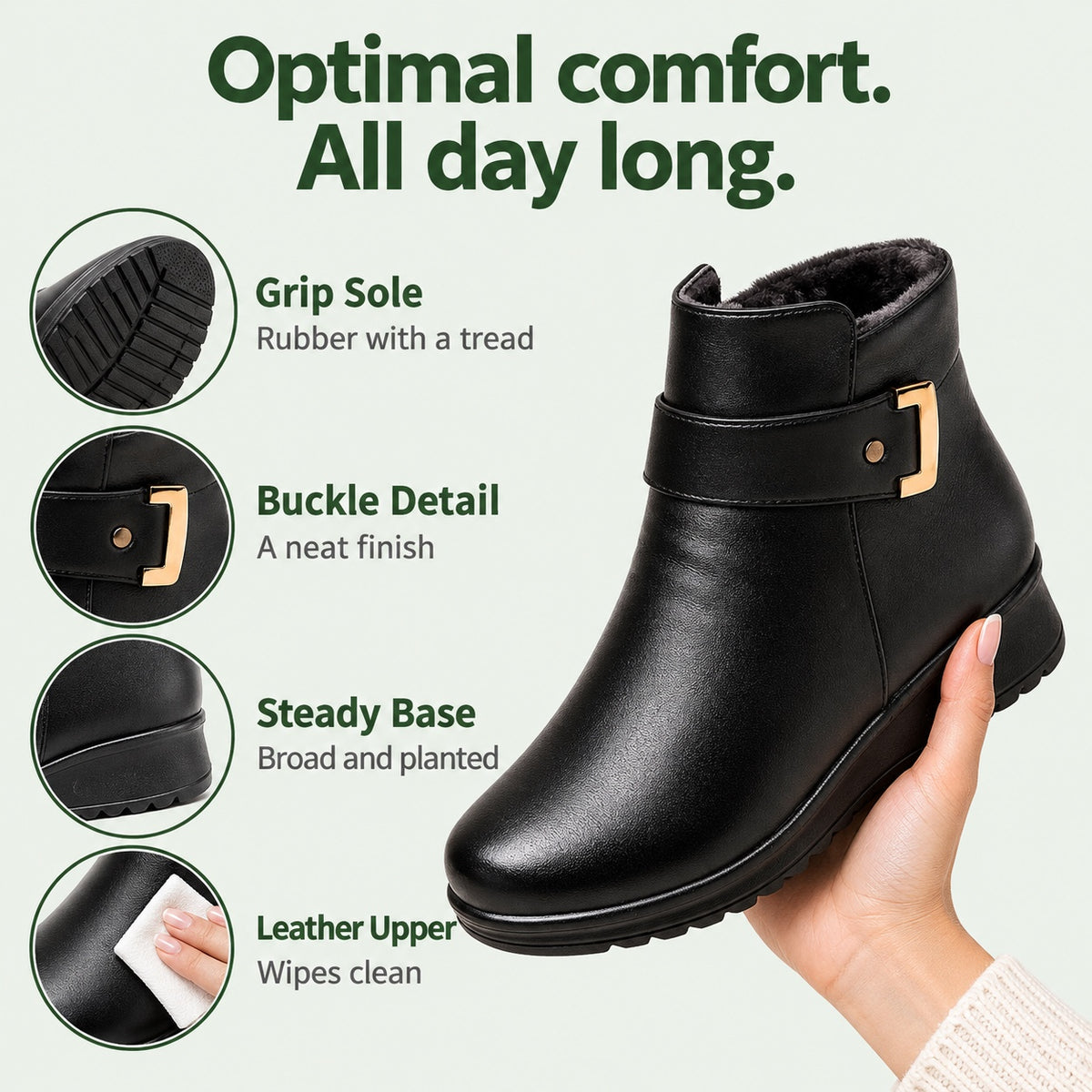 Lucy – Women's Comfort Boots, features