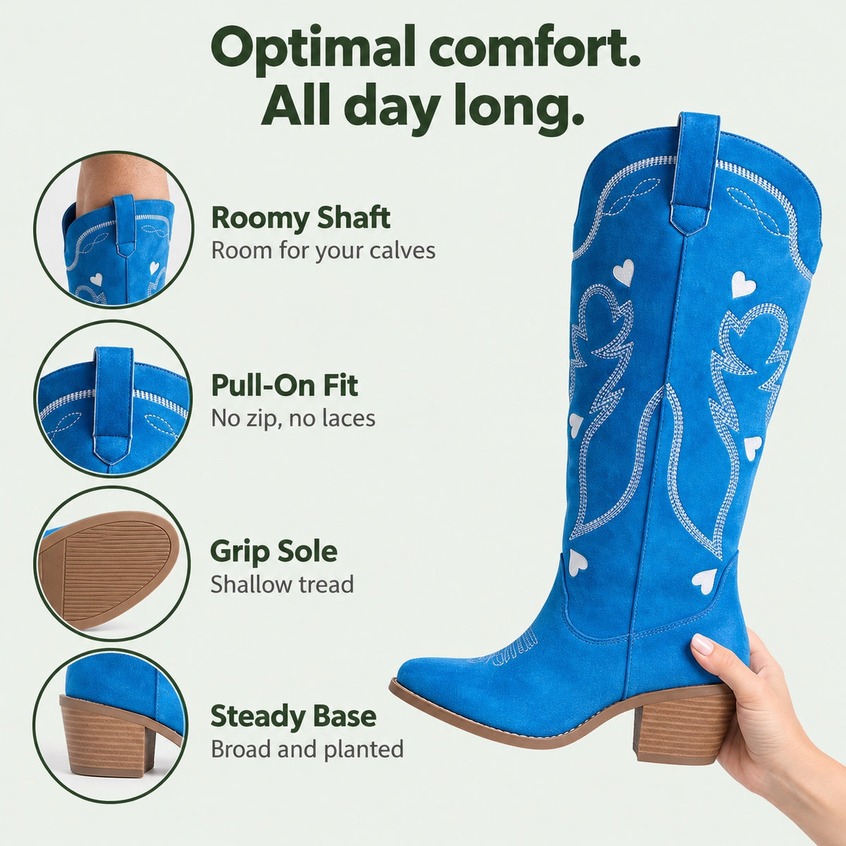 Mandy – Women's Wide Calf Boots, features