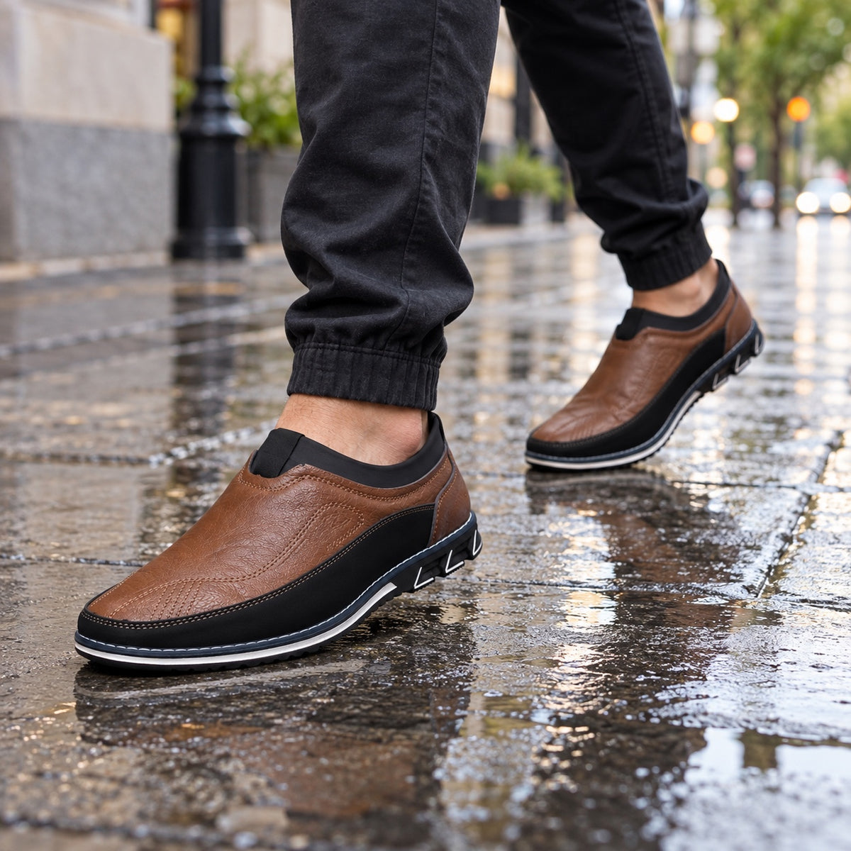Matt – Men's Non-Slip Loafers, worn on a walk