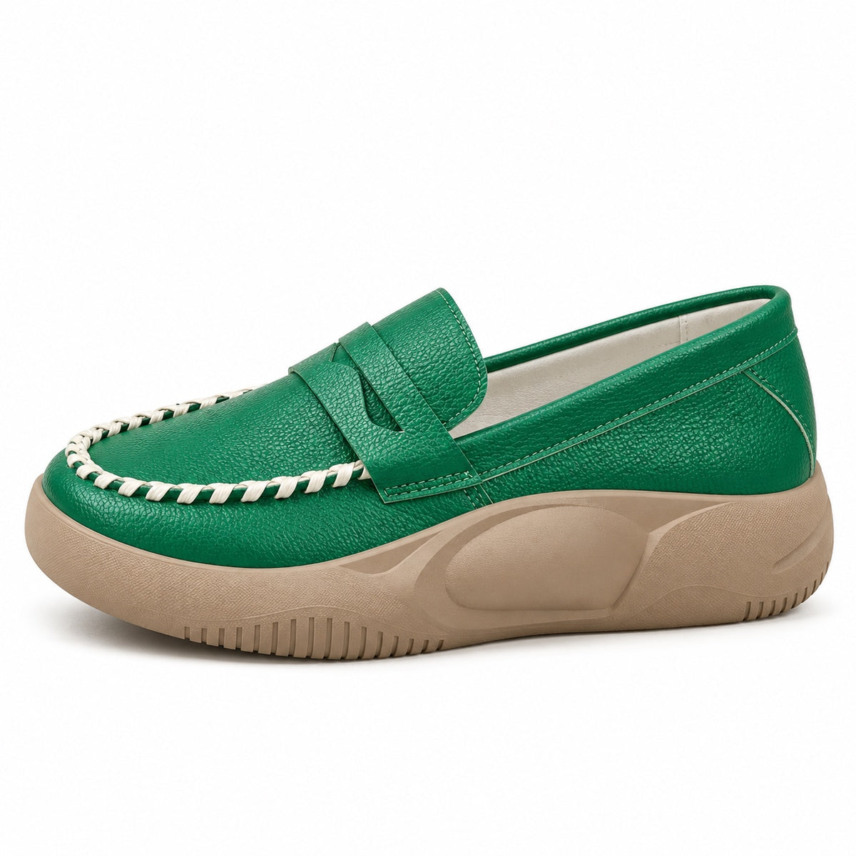 Maxine – Women's Wide Toe Box Loafers in Green