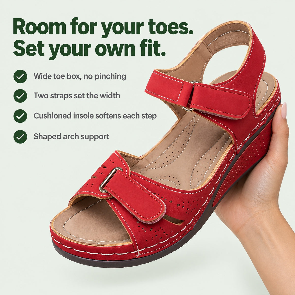 Mendoza – Unisex Wide Toe Box Sandals, key benefits