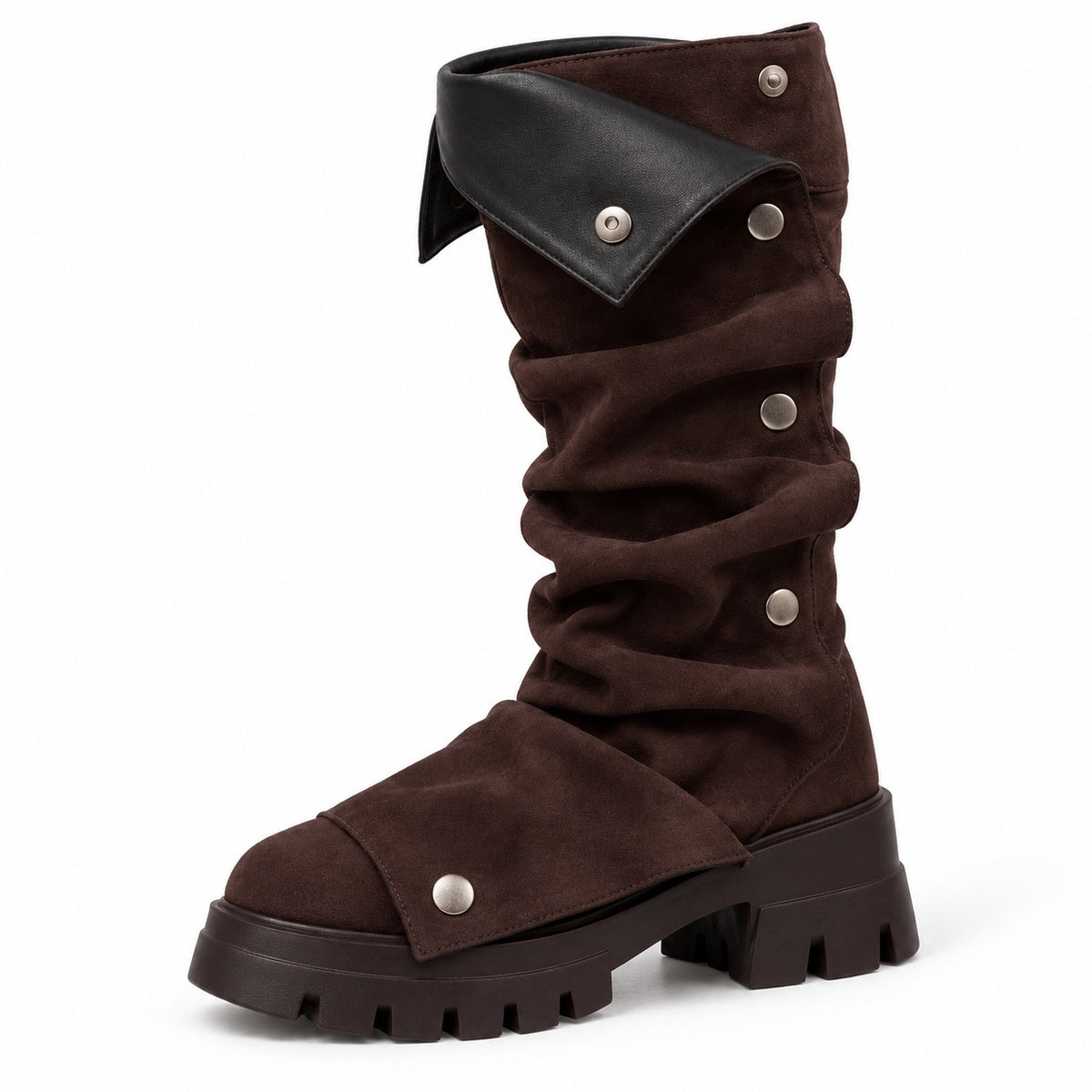 Meredith – Women's Wide Calf Boots in Brown suede