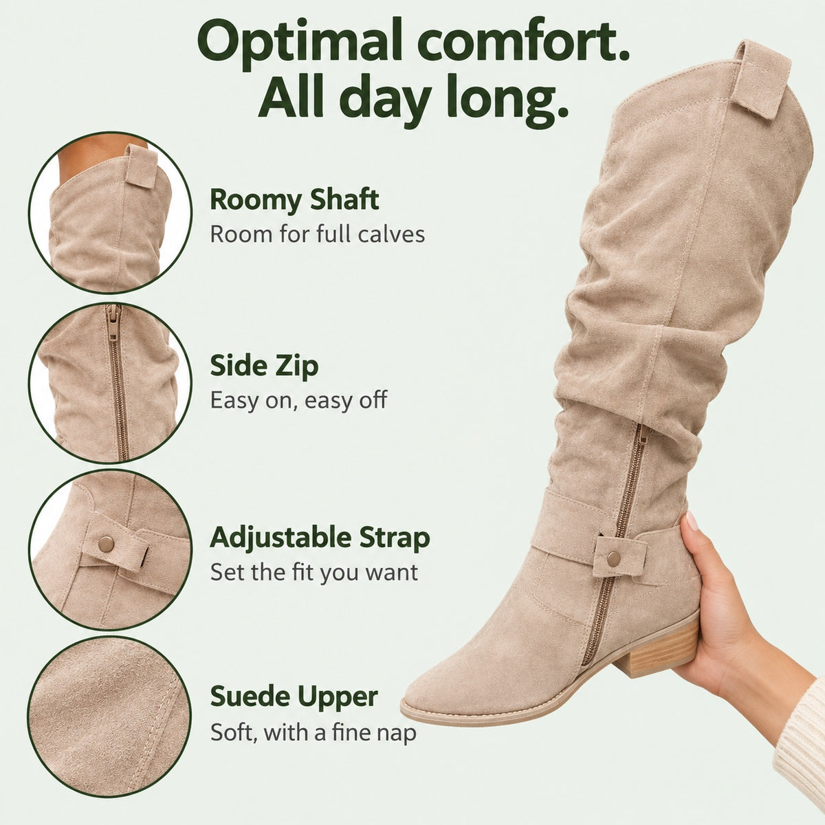 Minnie – Women's Wide Calf Boots, features