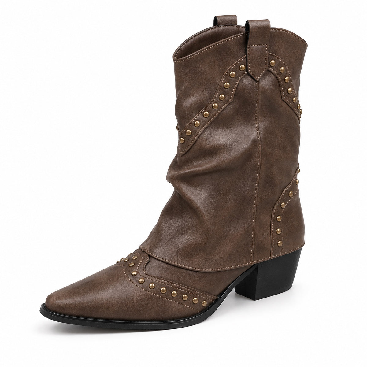 Misty – Women's Wide Calf Boots in Dark Brown