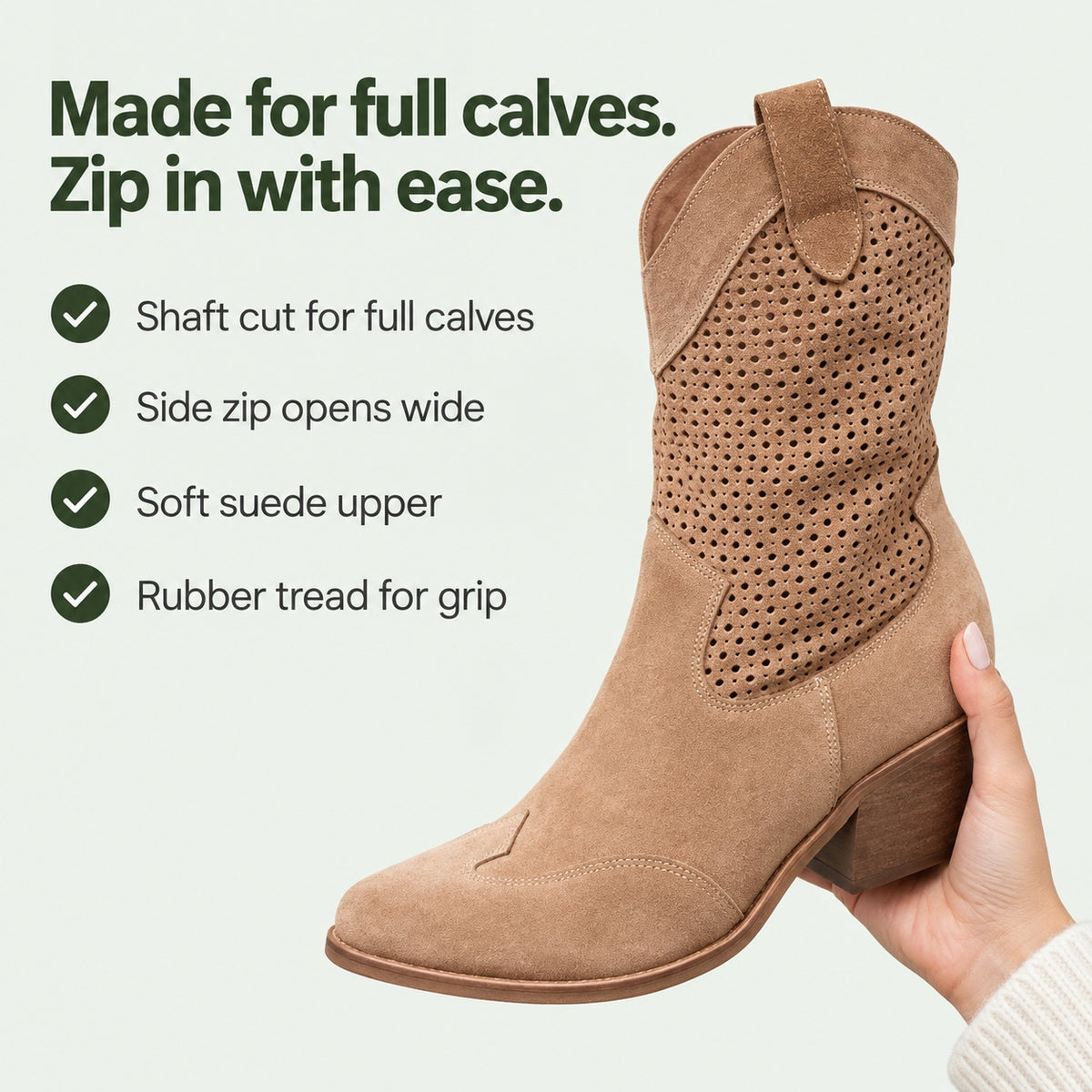 Muriel – Women's Wide Calf Boots, key benefits