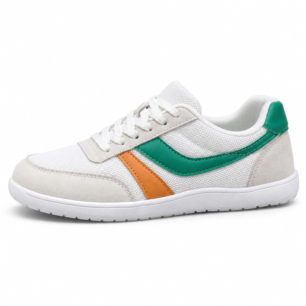 Murphy – Unisex Wide Toe Box Shoes in White Green