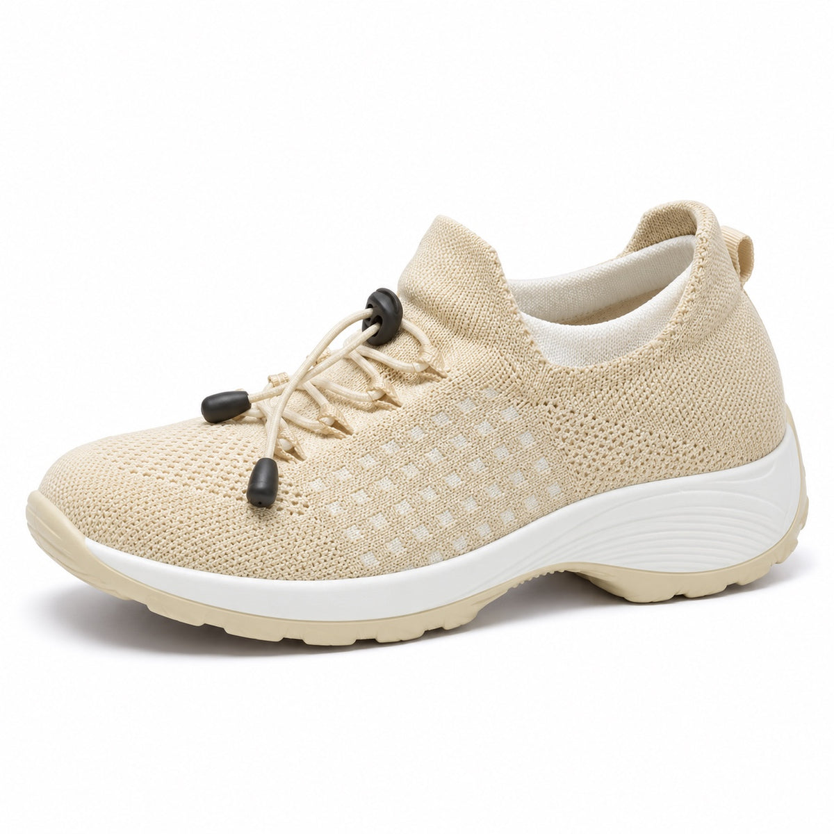 Nellie – Women's Wide Toe Box Sneakers in Apricot