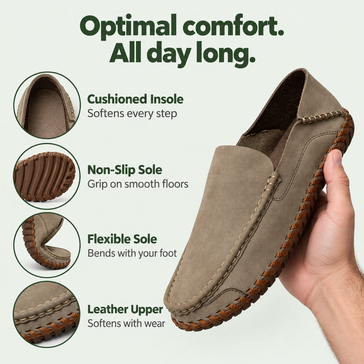 Nelson – Men's Non-Slip Loafers, features