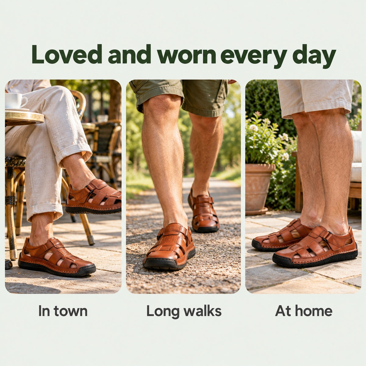 Nick – Men's Comfortable Sandals, worn every day