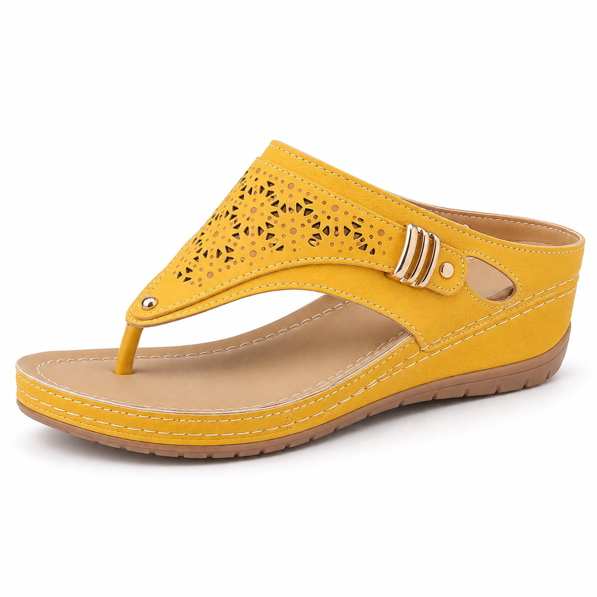 Nicole – Women's Wide Toe Box Sandals in Yellow