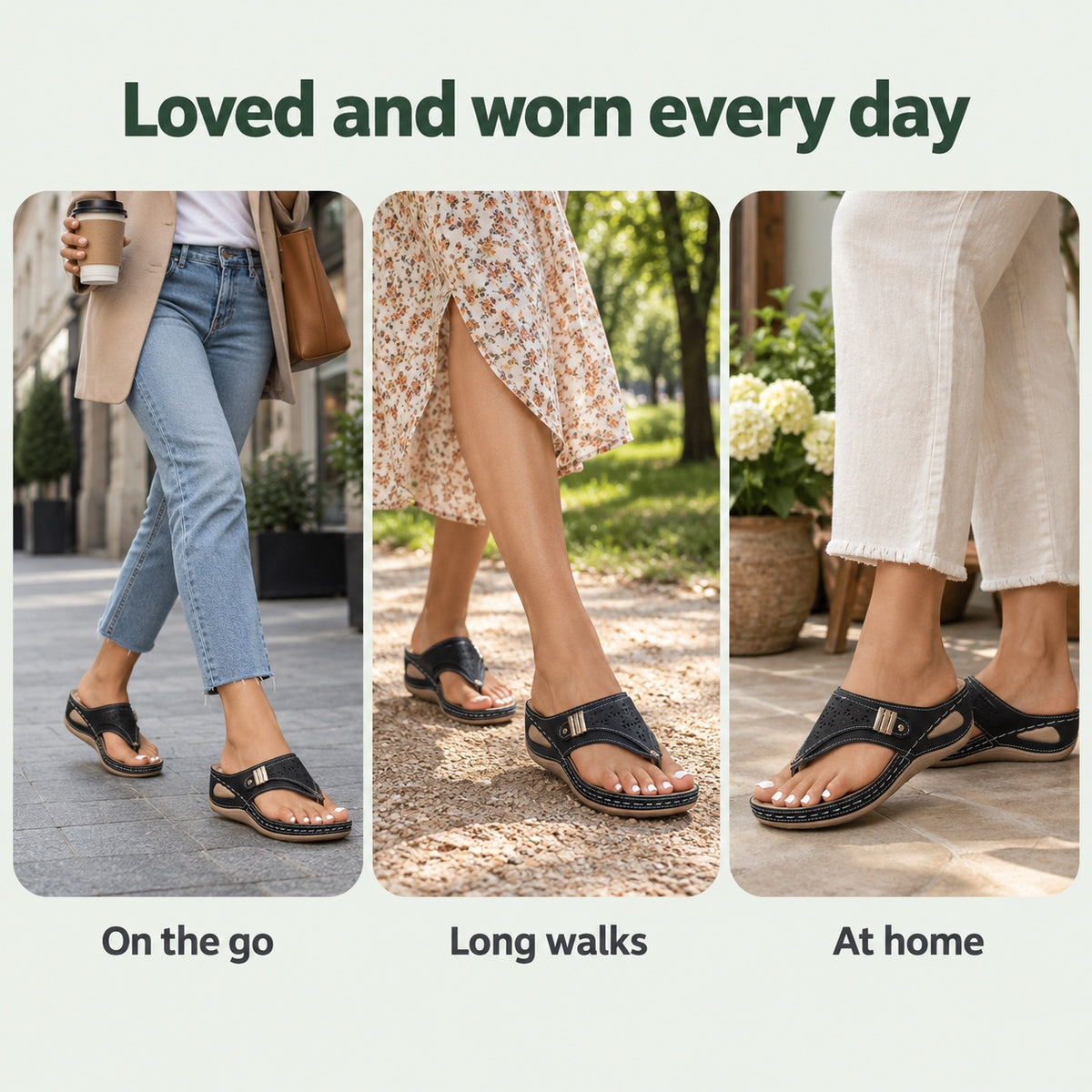 Nolan – Unisex Wide Toe Box Sandals, worn every day