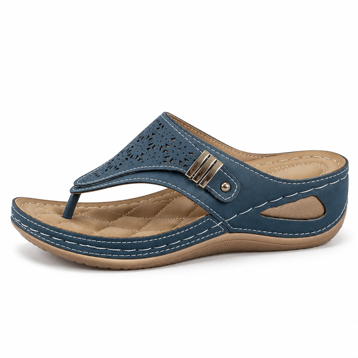 Nolan – Unisex Wide Toe Box Sandals in Blue