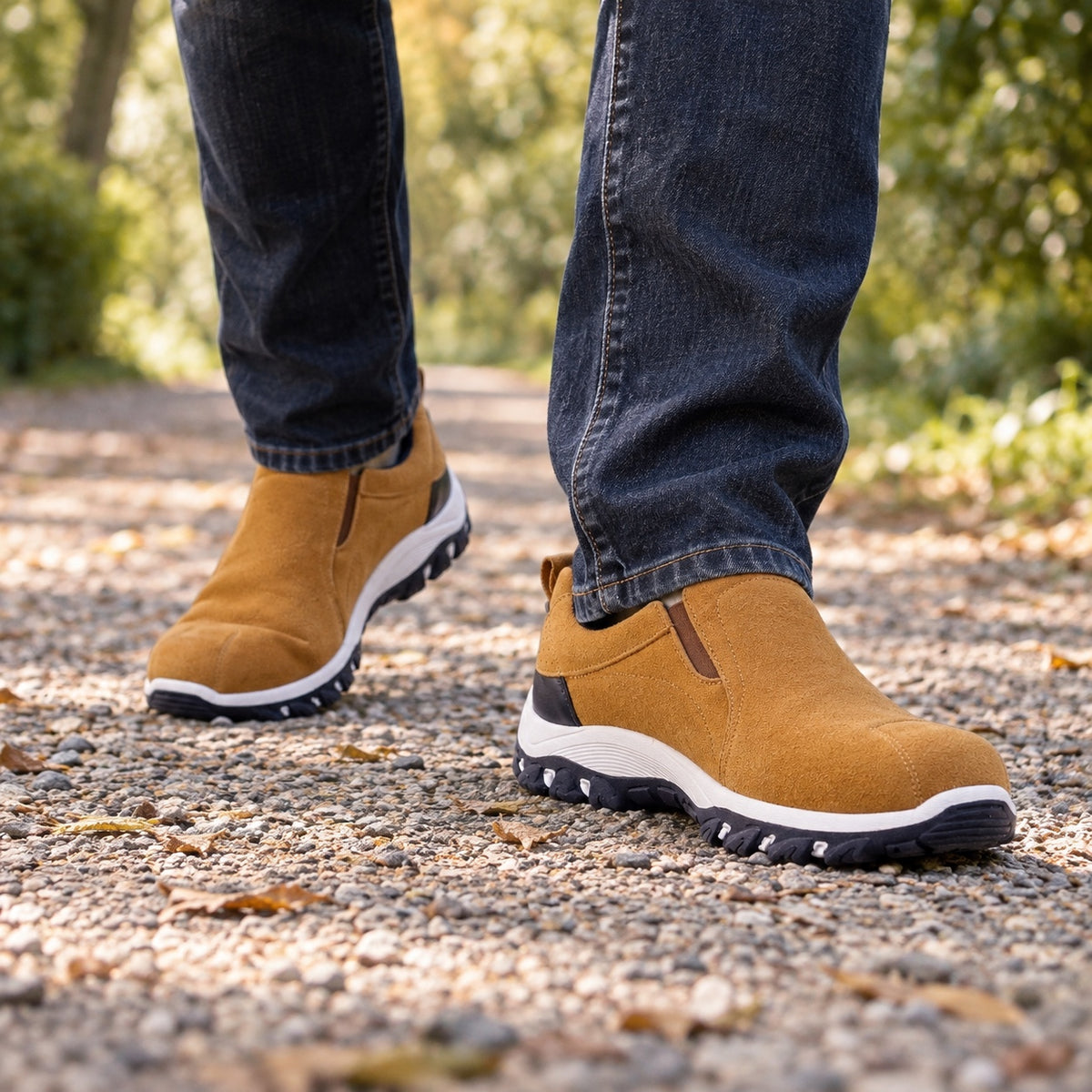 Obrien – Unisex Slip-On Shoes, worn on a walk