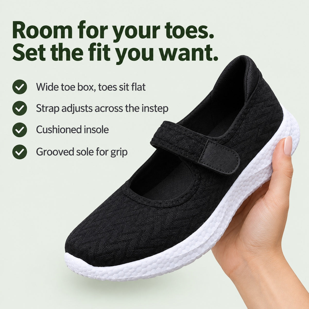 Olive – Women's Nursing Flats, key benefits