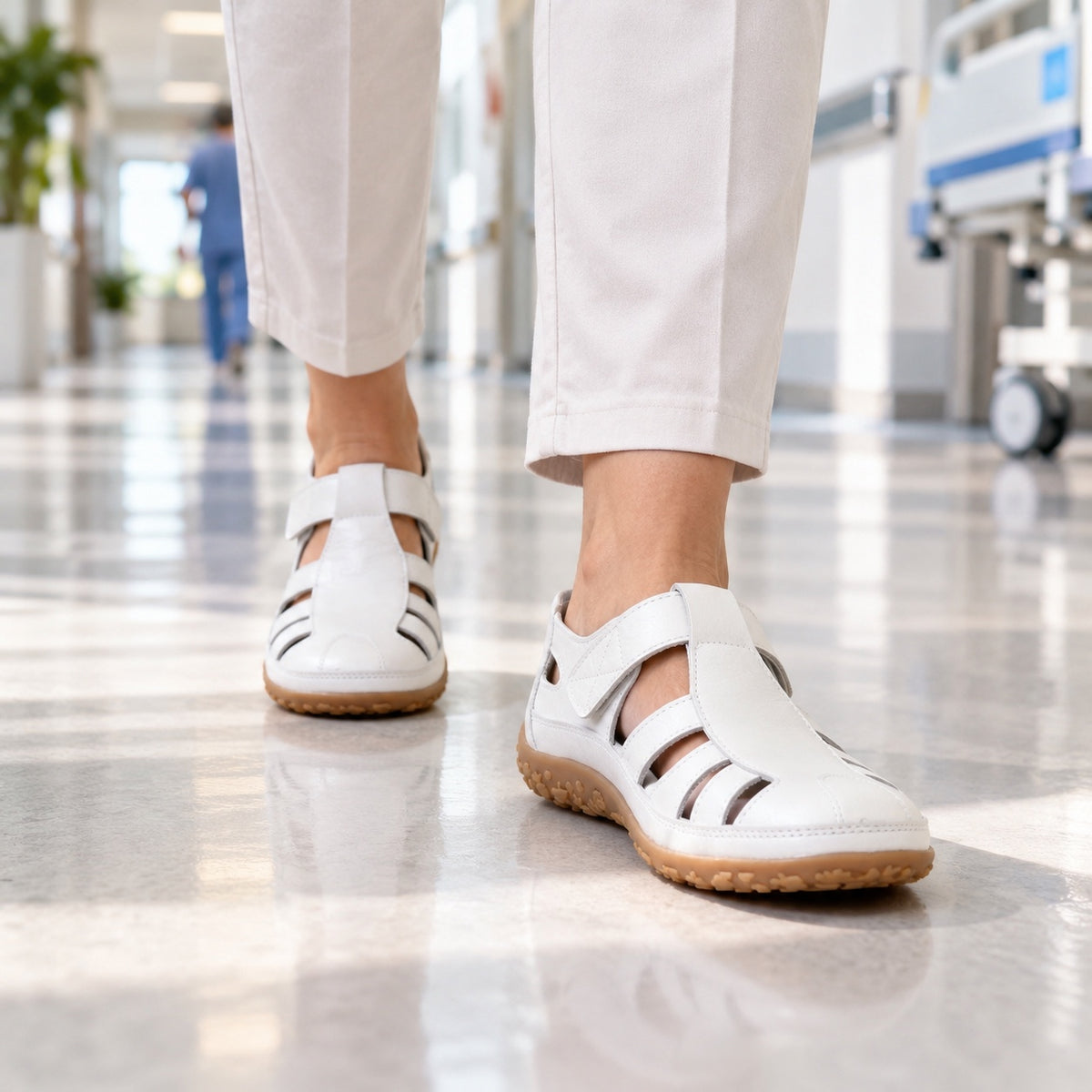 Ortega – Unisex Nursing Shoes, worn on a walk